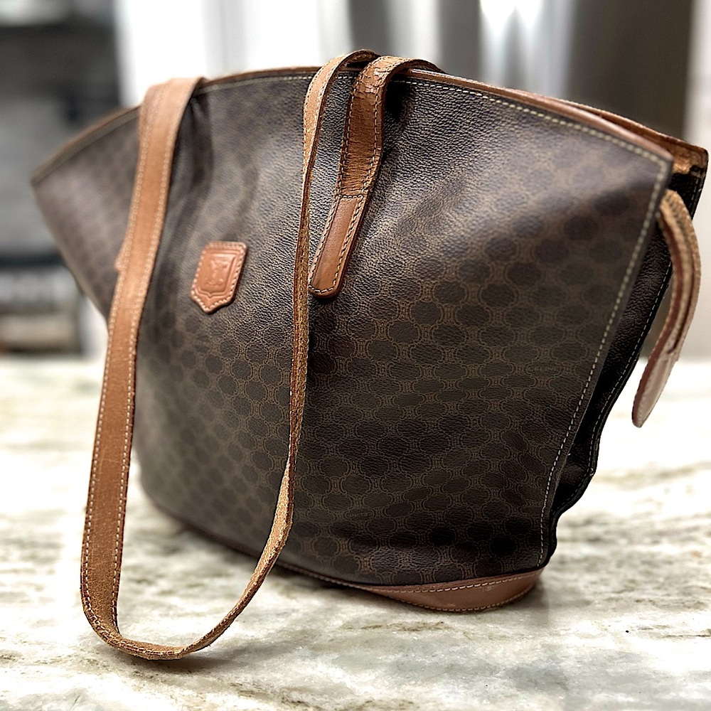 Fixer - Celine Authentic Large Brown Macadam Shoulder Bag
